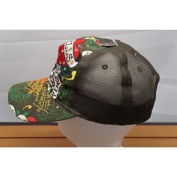 Love Kills Slowly Ed Hardy Designs Trucker Hat Cap Adjustable Snapback - Picture 3 of 8